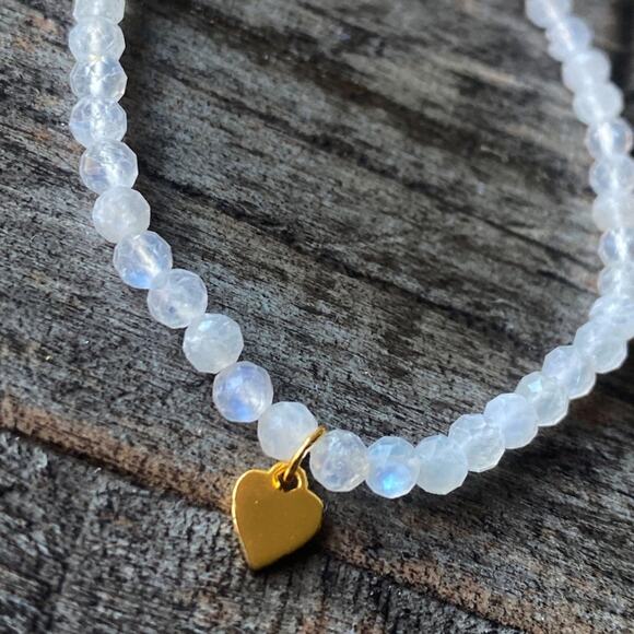 NEW Moonstone & Gold Star Layering Bracelet - Picture 6 of 10